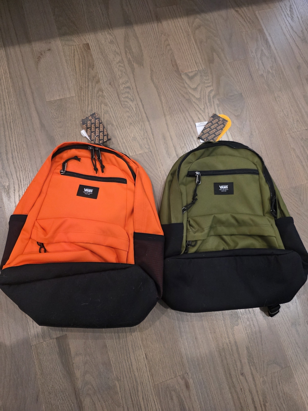 Vans Two-Tone Backpack - Orange & Olive with Black Base